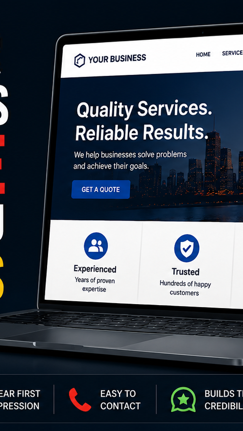 Wide thumbnail graphic showing seven warning signs that a small business website is losing customers, with callout cards for slow speed, poor Google visibility, unclear messaging, no phone number, no social proof, weak CTAs, and outdated design.