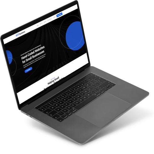 Small business website design displayed on a computer screen